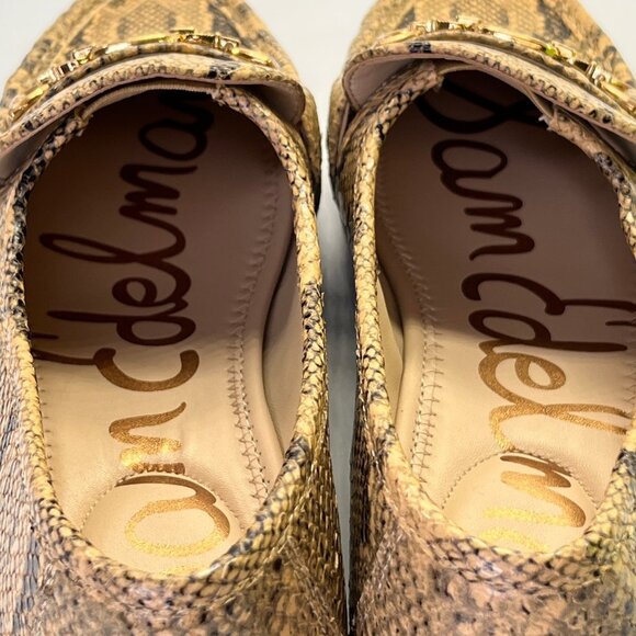 Sam Edelman Lucca Snake Print Leather Bit Loafers Size 9M Python Pattern - Picture 11 of 15